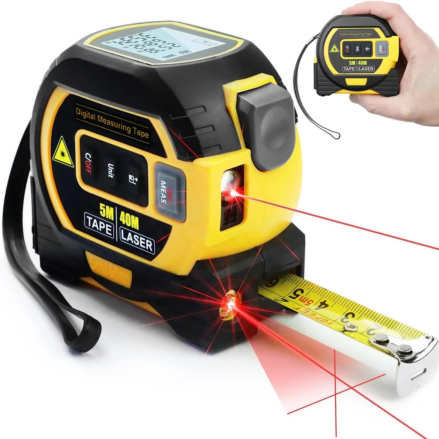 LaserPro 3-in-1 Measuring Tool - 40/60M Infrared Distance Meter
